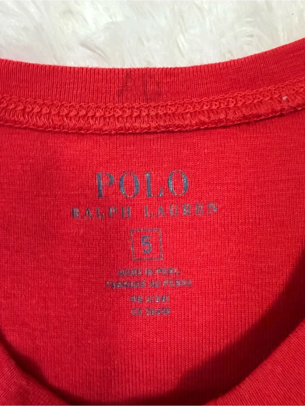 Polo Ralph Lauren Girls Lot Navy & Red Tee T Shirt Girls Size 5 Soft Knit EUC